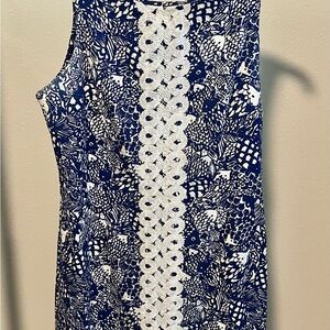 Lilly Pulitzer Target Collaboration Navy Blue and White Costal Shift Dress
